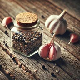 garlic pepper and cloves on rustic table f0b75 med 